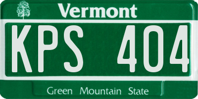 VT license plate KPS404
