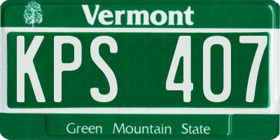 VT license plate KPS407