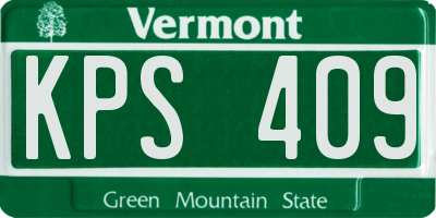 VT license plate KPS409