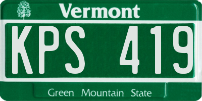 VT license plate KPS419