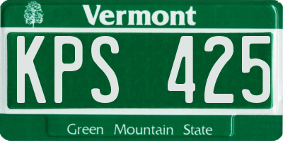 VT license plate KPS425