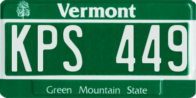 VT license plate KPS449