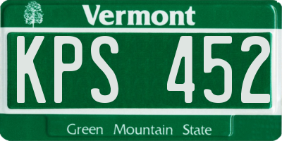VT license plate KPS452
