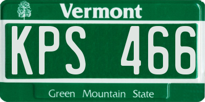 VT license plate KPS466