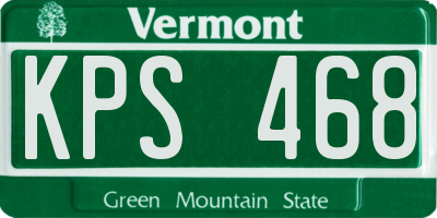 VT license plate KPS468