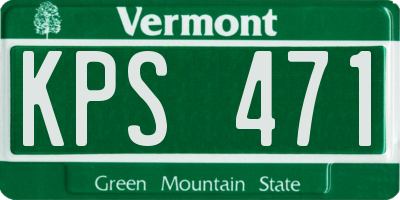 VT license plate KPS471