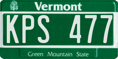VT license plate KPS477