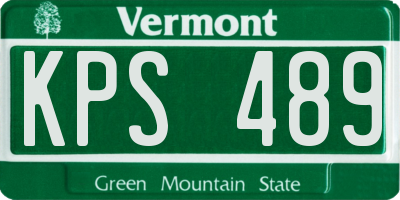 VT license plate KPS489