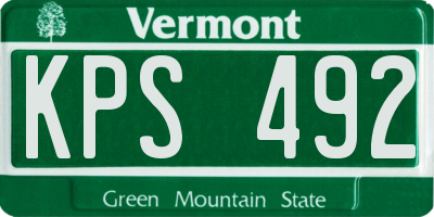 VT license plate KPS492