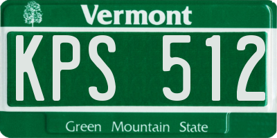 VT license plate KPS512