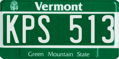 VT license plate KPS513