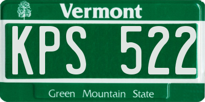 VT license plate KPS522