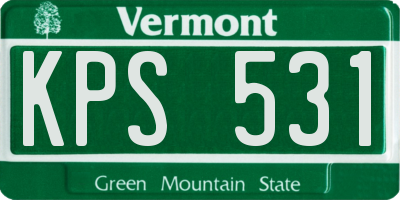 VT license plate KPS531