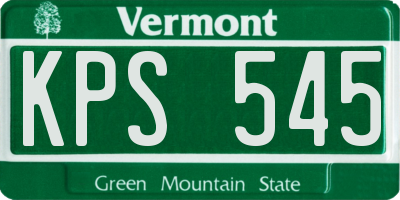 VT license plate KPS545
