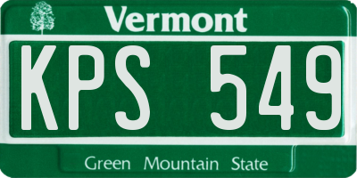 VT license plate KPS549