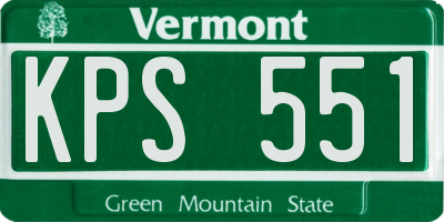 VT license plate KPS551