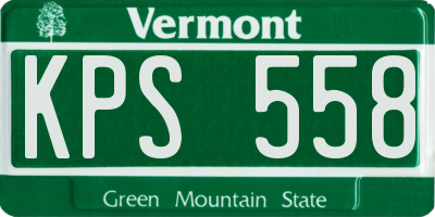 VT license plate KPS558