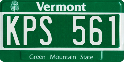 VT license plate KPS561