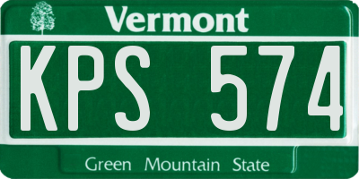 VT license plate KPS574