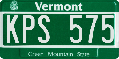 VT license plate KPS575