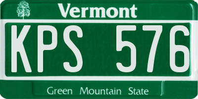 VT license plate KPS576