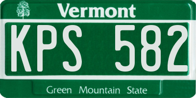 VT license plate KPS582