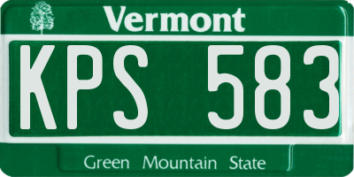 VT license plate KPS583