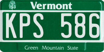 VT license plate KPS586