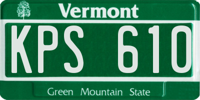 VT license plate KPS610