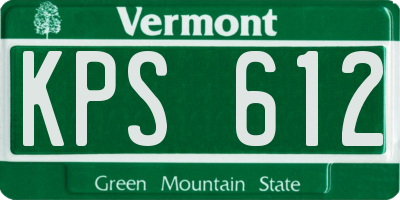 VT license plate KPS612