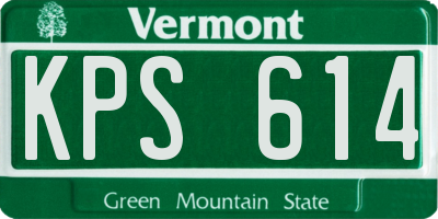 VT license plate KPS614