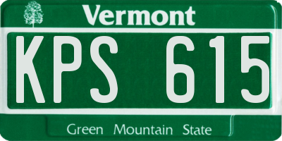 VT license plate KPS615