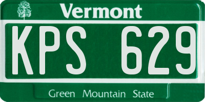 VT license plate KPS629