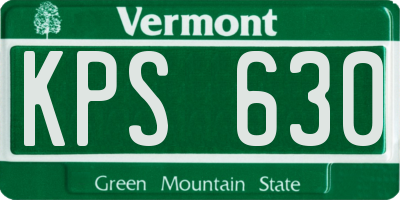 VT license plate KPS630