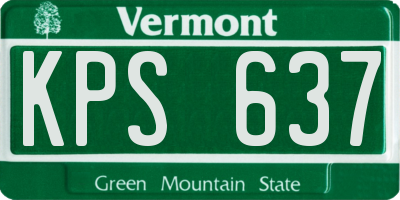 VT license plate KPS637