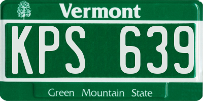 VT license plate KPS639