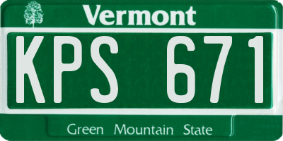 VT license plate KPS671