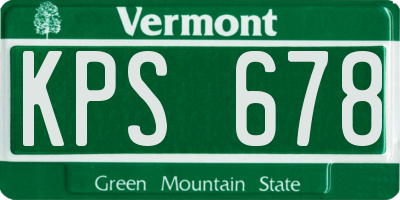 VT license plate KPS678