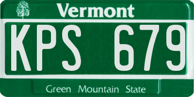 VT license plate KPS679