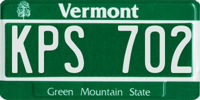 VT license plate KPS702