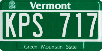 VT license plate KPS717