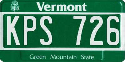 VT license plate KPS726