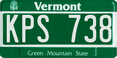 VT license plate KPS738