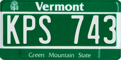 VT license plate KPS743