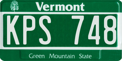 VT license plate KPS748