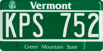 VT license plate KPS752