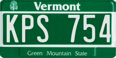 VT license plate KPS754