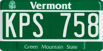 VT license plate KPS758