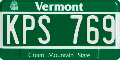 VT license plate KPS769