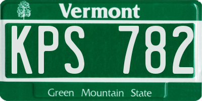 VT license plate KPS782